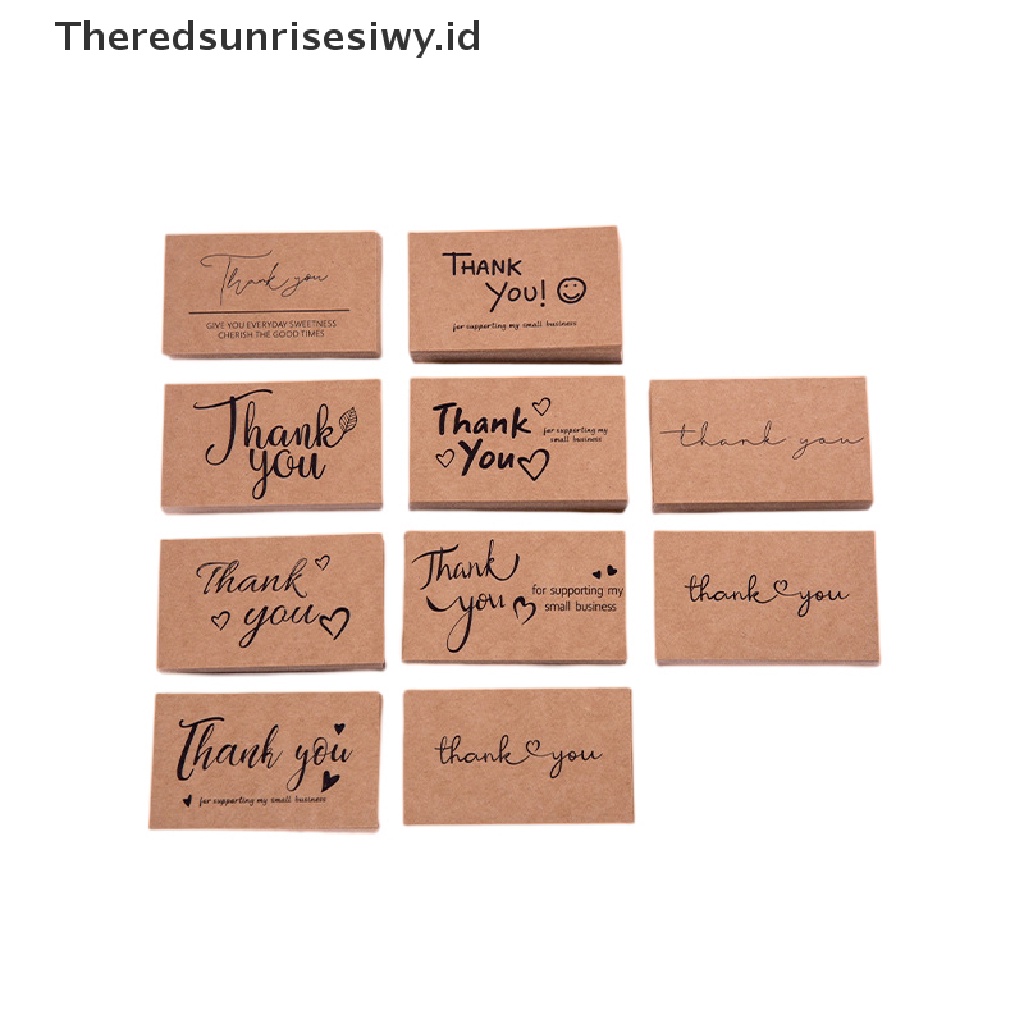 # Kado Mom &amp; PAPA DIY # 10pcs Kartu Natural Kraft Paper Thank You For Your Order Card Untuk Dekorasi~