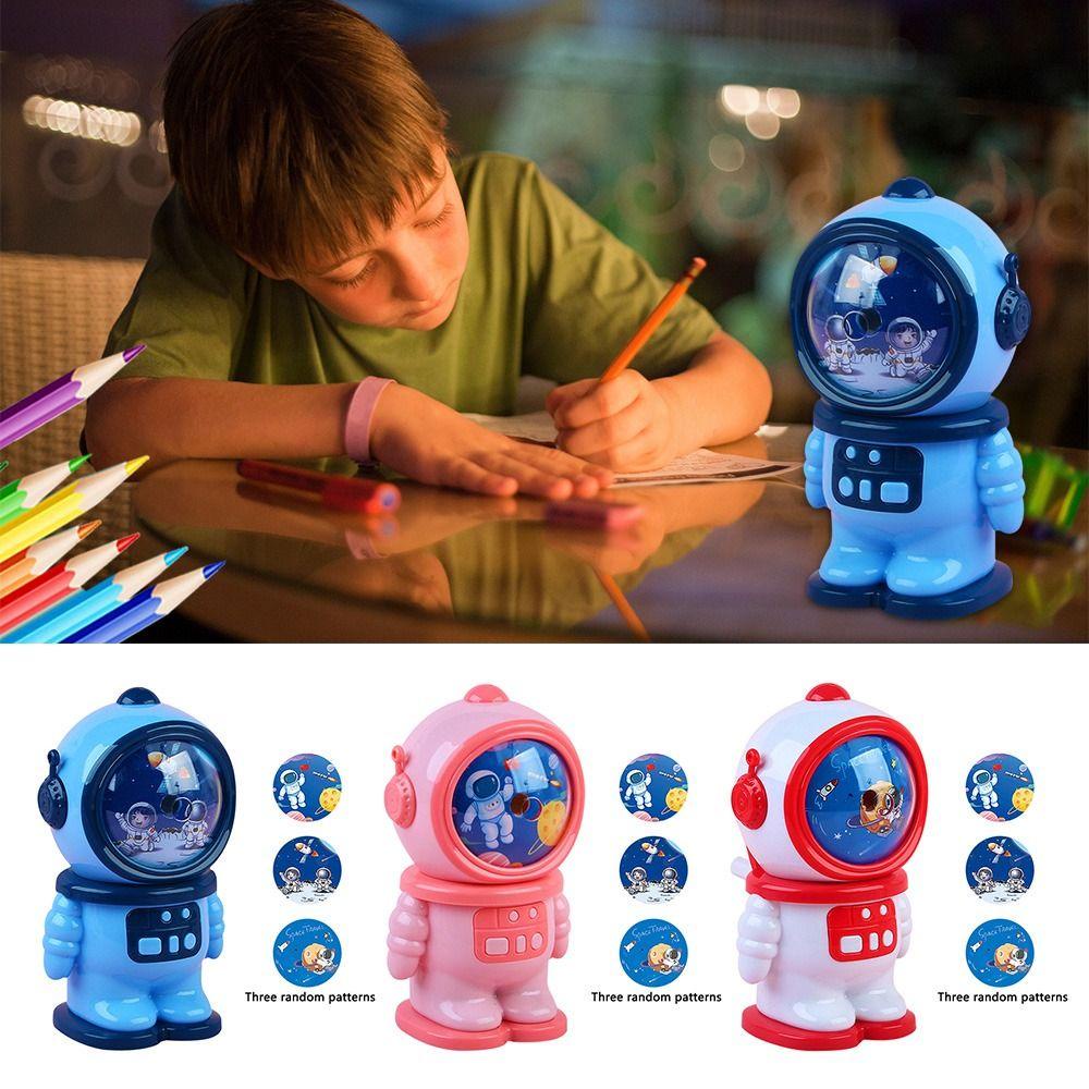 Suyo Astronot Pensil Sharpener Kreatif Kartun Siswa Otomatis Pencil Sharpener