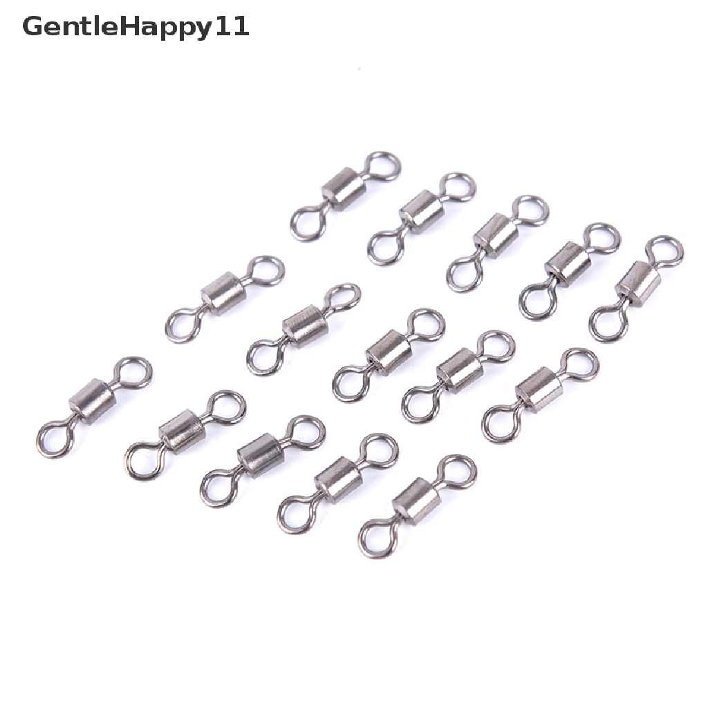 Gentlehappy 50PCS Fishing Barrel Bearing Rolling Swivel Solid Ring Lures Konektor 11ukuran  Id