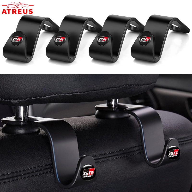 1/2pcs GR Pengait Gantungan Kursi Belakang Mobil Sport Untuk Toyota Agya Razie Syar'I Avanza Veloz Rush Kijiang Innova Yaris Corolla Cross bZ4X RAV4 Car Organizers Seat Rear Hooks Aksesoris Mobil