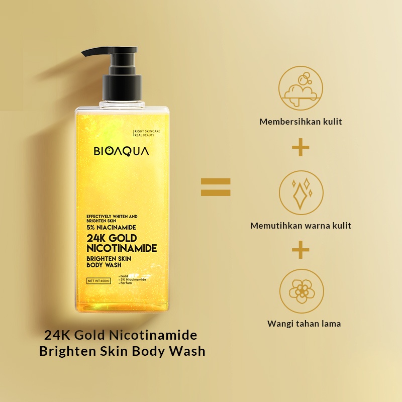 BIOAQUA 24K GOLD NICOTINAMIDE BODY WASH 400ML