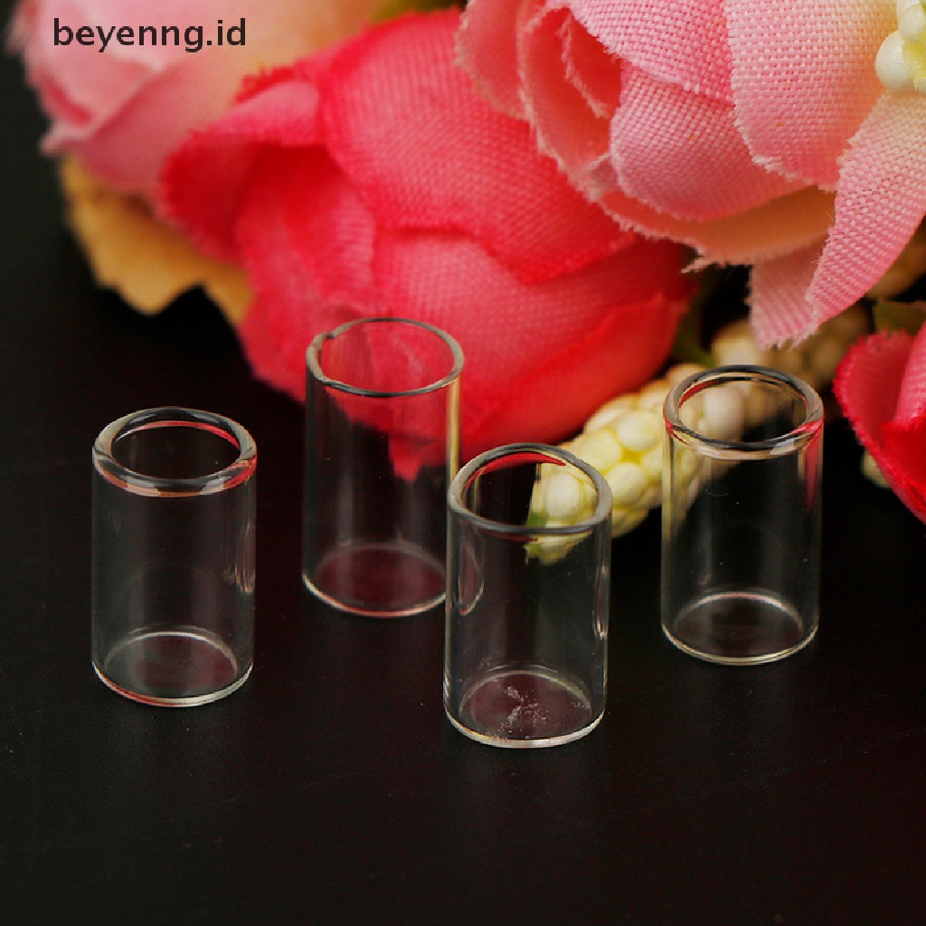 Beyen 4pcs/set Mainan Bening Dapur Bistro Miniatur Resin Model Cangkir Kaca Untuk Rumah Boneka ID