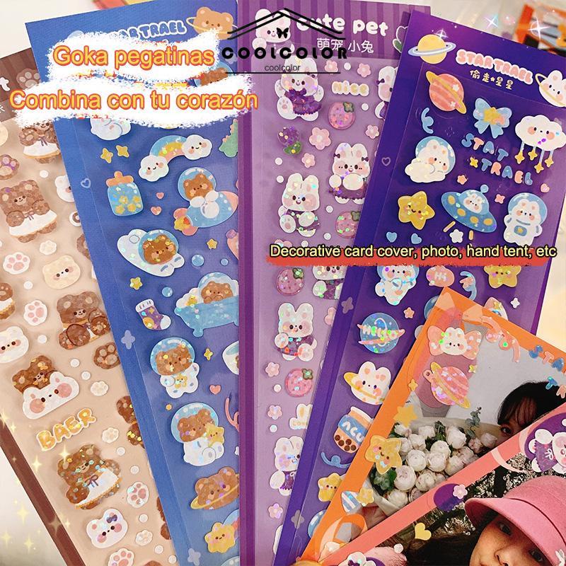 COD❤️Stiker Laser Kartun Pola Kecil Tahan Air Untuk DIY Bahan Scrapbook- cl