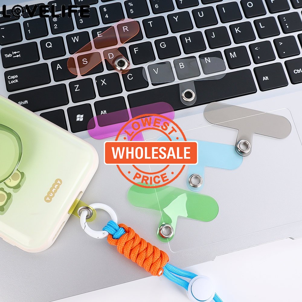 [Harga Grosir] [Unggulan] Ponsel Yang Dapat Disesuaikan Shell Tetap Kartu Ponsel Warna Permen Lanyard Kartu Mini Dilepas Tali Tambalan Anti-Hilang Ponsel Klip Pad PVC Tab Lanyard Ponsel Yang Jernih