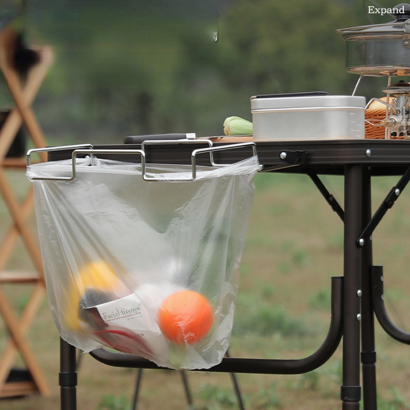 Kabinet Kantong Plastik Gantung Kait Stainless Steel Payung Handuk Holder Snap-on Kantong Sampah Penyangga Rak Penyimpanan Barang Hemat Tempat Untuk Camping Kamar Mandi Dapur