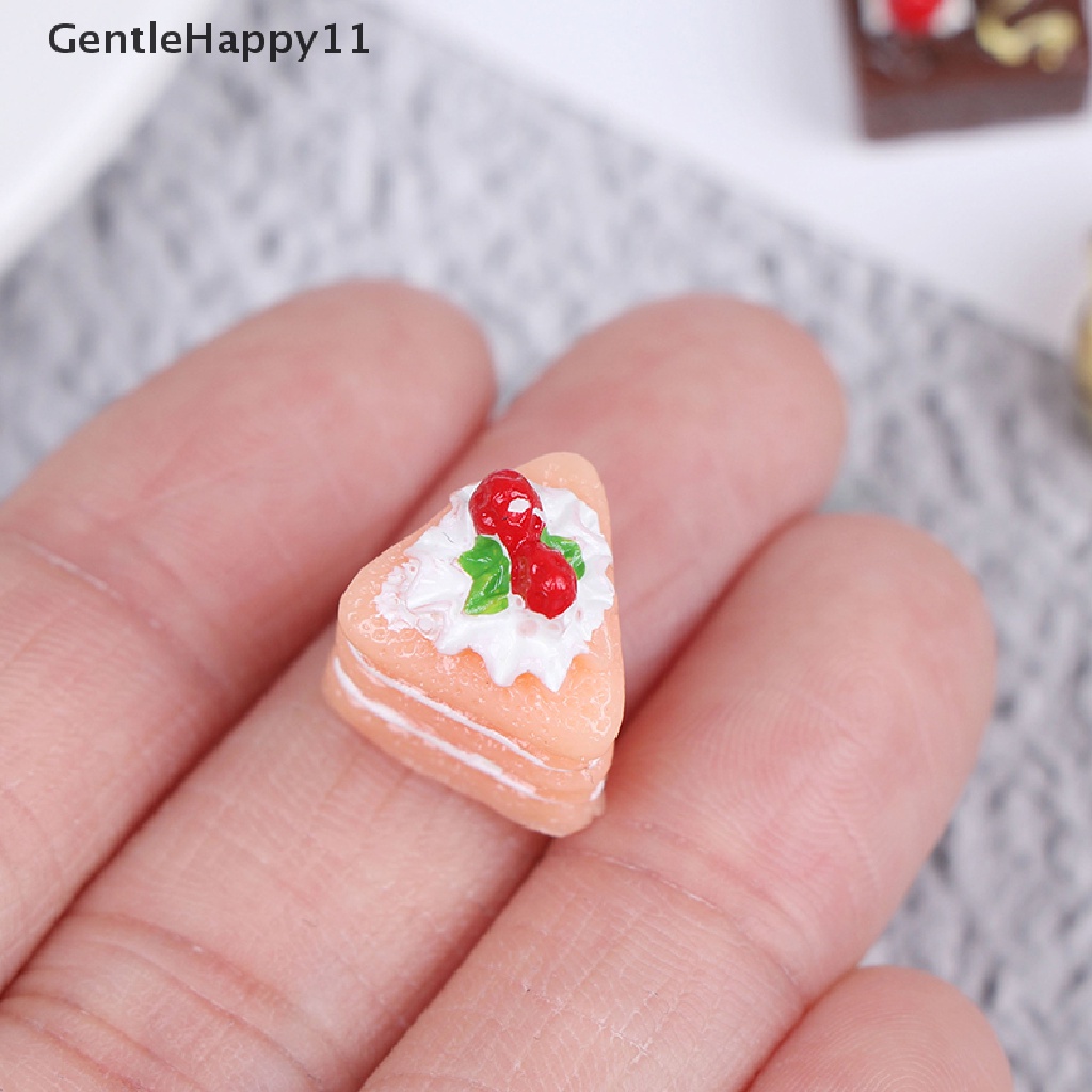 Gentlehappy 5Pcs Simulasi Kue Coklat Miniatur Makanan Rumah Boneka Aksesoris Mainan id