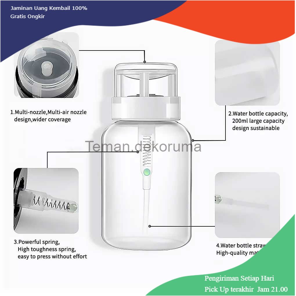 TD - RTG NianLes Botol Travel Size Liquid Bottle Pump 200 ml - MJ-693