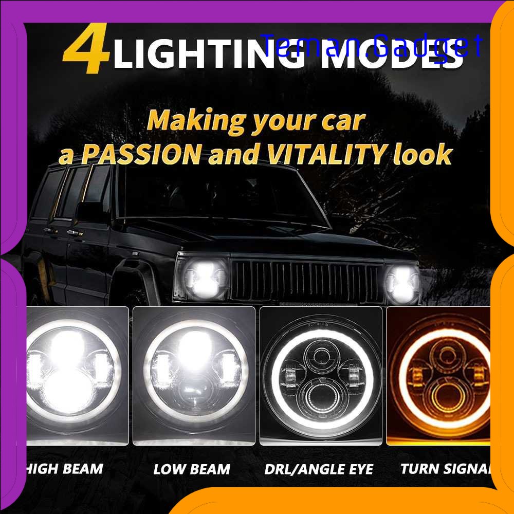TD - OTO PARTOL Lampu Depan Mobil Motor Headlamp Cool White 7 Inch 60W 12V 1PCS - PR12