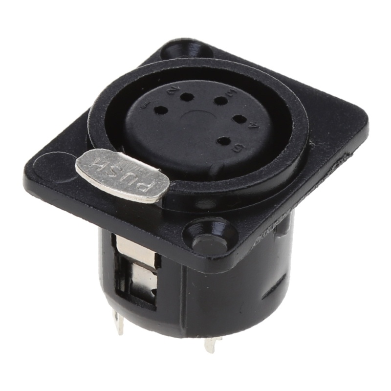 Zzz Konektor XLR 5-core Female Jack Socket Panel Mounted Type Bentuk Persegi Base