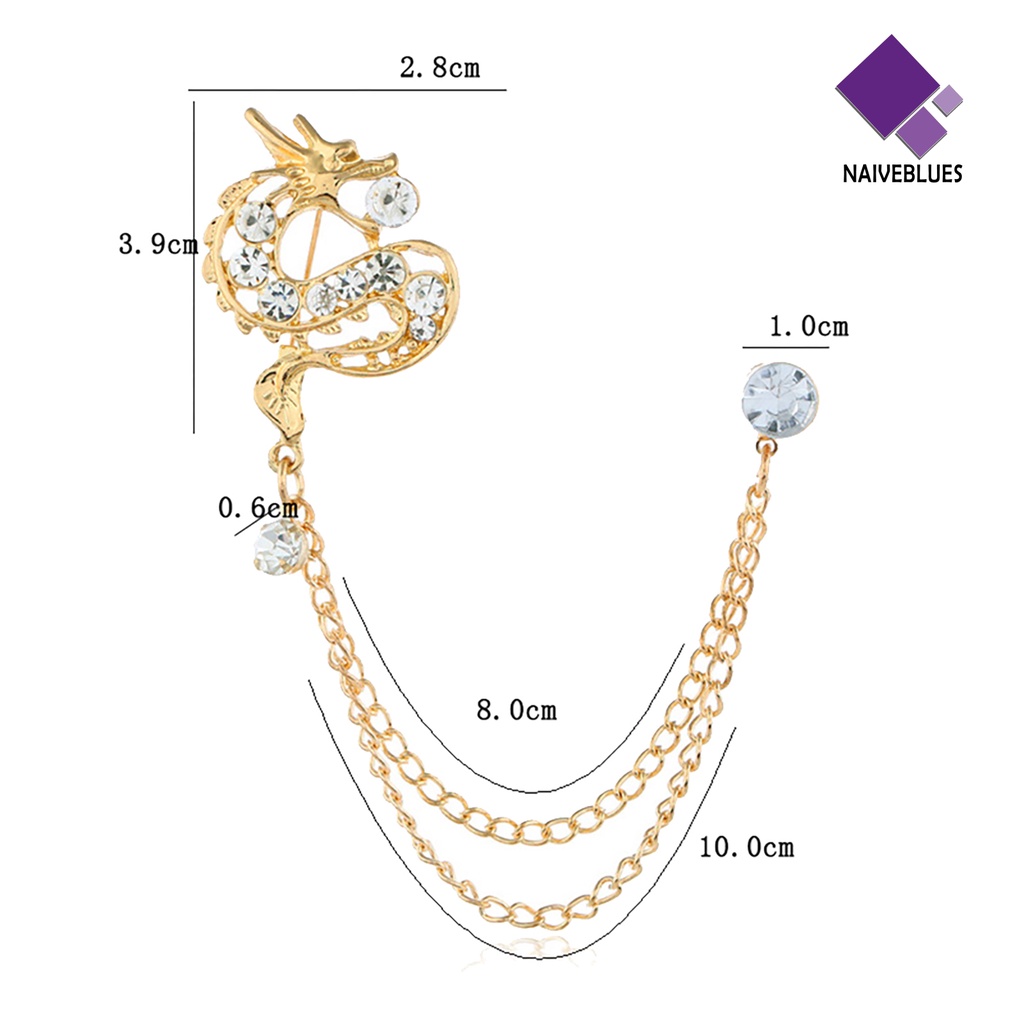 &lt; Naiveblues &gt; Bros Berlian Imitasi Gaya Cina Cantik Kreatif Lencana Untuk Pria