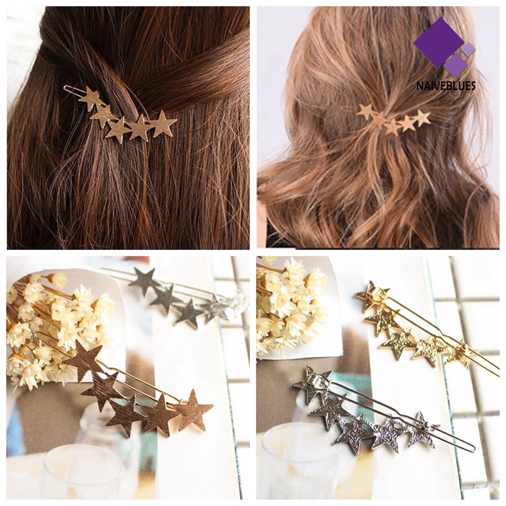 &lt; Naiveblues &gt; Jepit Rambut Gaya Simple Pegangan Bagus Bahan Alloy Barrettes Hair Clips Untuk Pesta