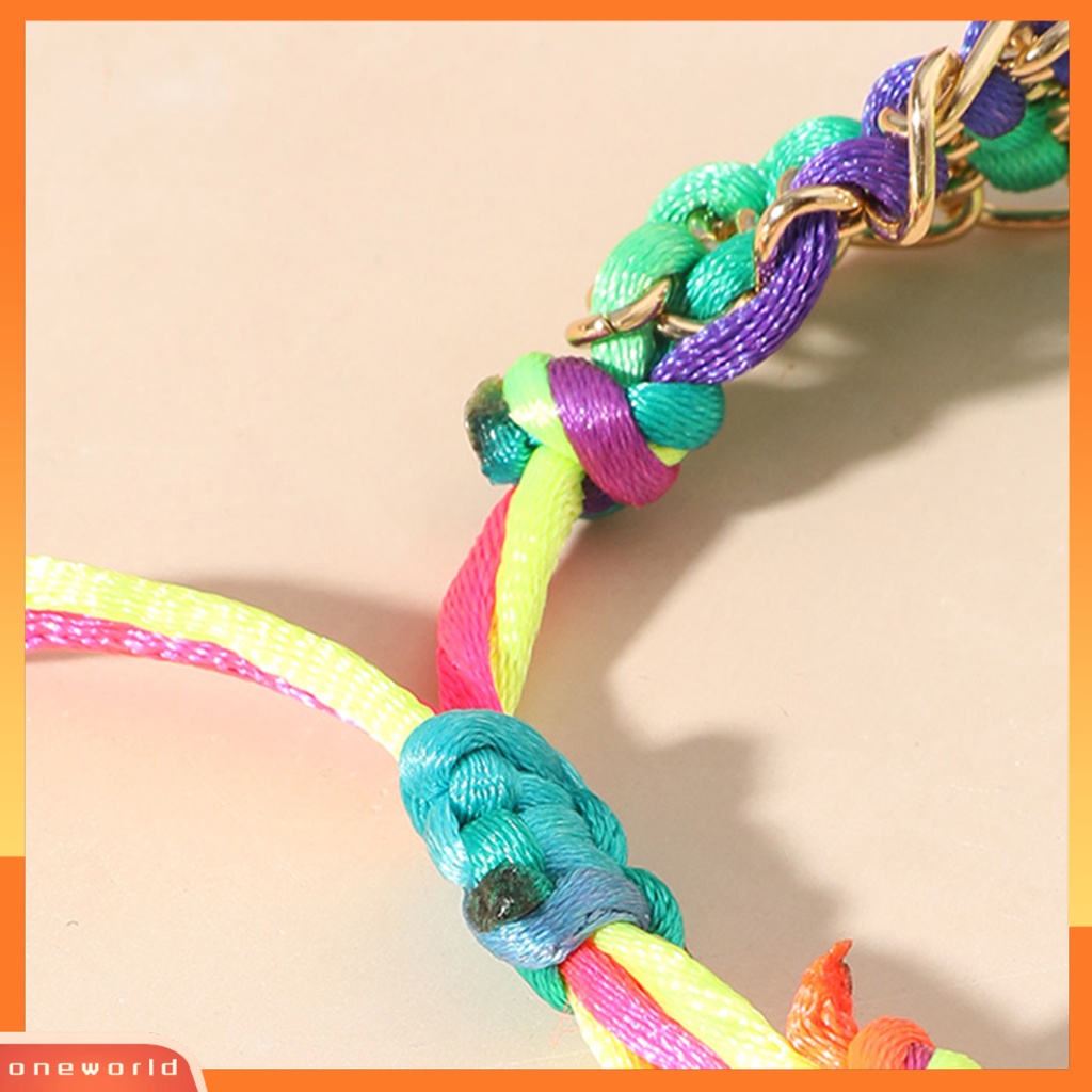 [EONE] Tali Kuat Universal Unisex Gelang Alloy Multicolor Handmade Anyaman Persahabatan Gelang Perhiasan Aksesoris