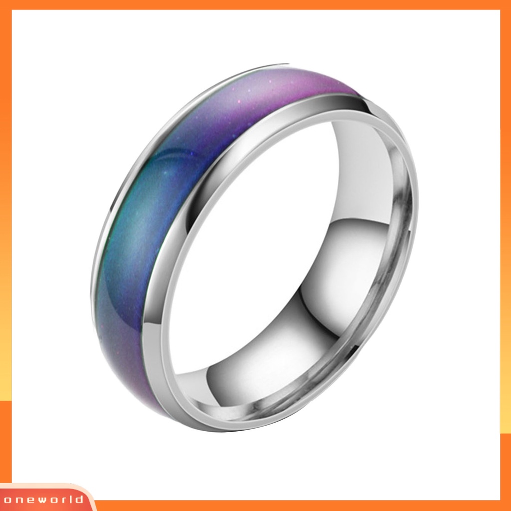 [EONE] Cincin Couple Berubah Warna Electroplating Temperature Sensing Sealing Glaze Hadiah Anniversary Bebas Alergi Tidak Luntur Suhu Klasik Mood Ring Untuk Pakaian Sehari-Hari