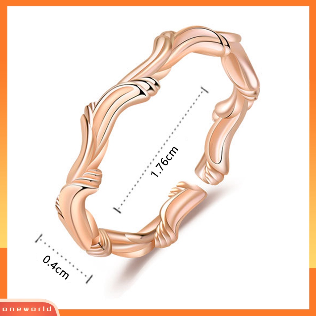 [EONE] Cincin Buku Jari Ukuran Dapat Disesuaikan Tidak Teratur Bentuk Geometris Mewah Electroplating Dekorasi Hypoallergenic Willow Daun Sederhana Pesona Terbuka Cincin Perhiasan Aksesoris