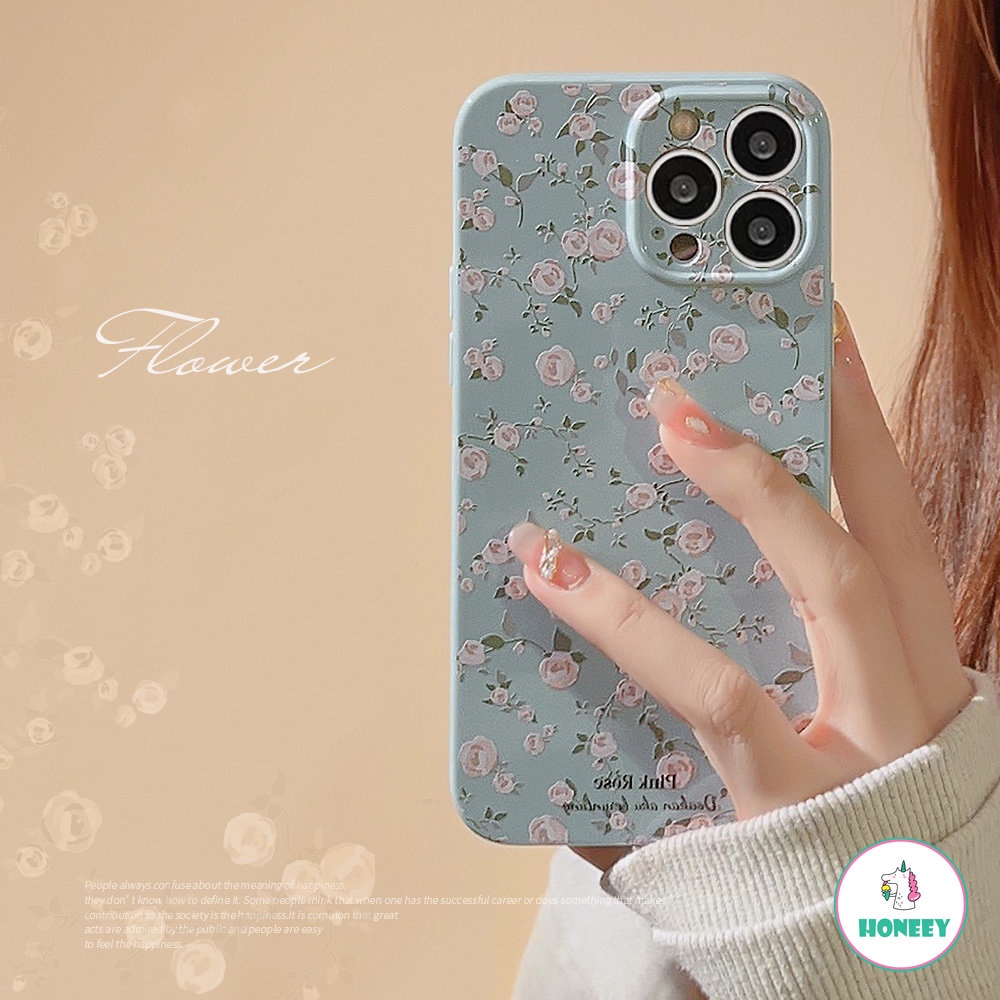 IPHONE Retro Pink Rose Romantis Bunga Shell Gadis Ponsel Case Untuk Iphone14 13 12 11 Pro Max14 Plus Case Lucu Kartun Seni Manis Cover