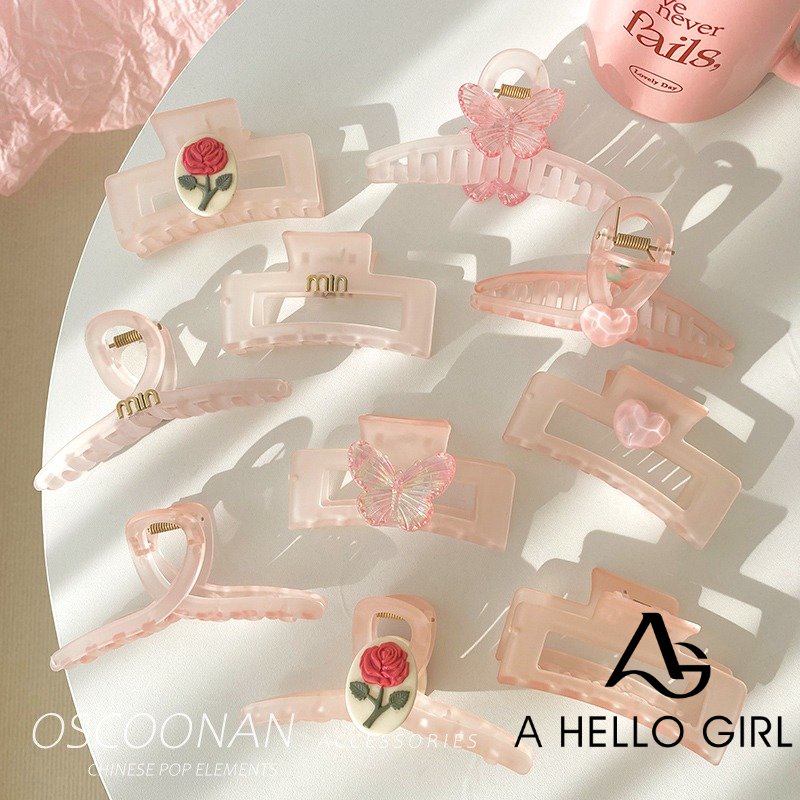 A HELLO GIRL Candy Color Besar Korea Square Aksesoris Rambut Wanita Jepit Manis