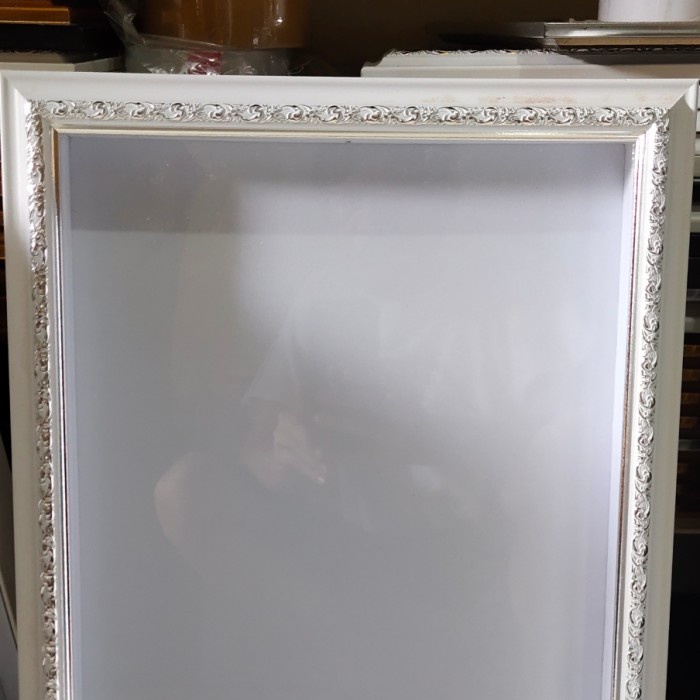 bingkai mahar 3D 40x50 single. list - natural kayu