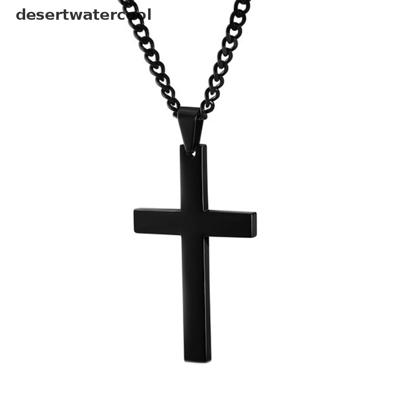 Deid Mens Cross Pendant Necklace Stainless Steel Link Rantai Kalung Perhiasan Pernyataan Martijn