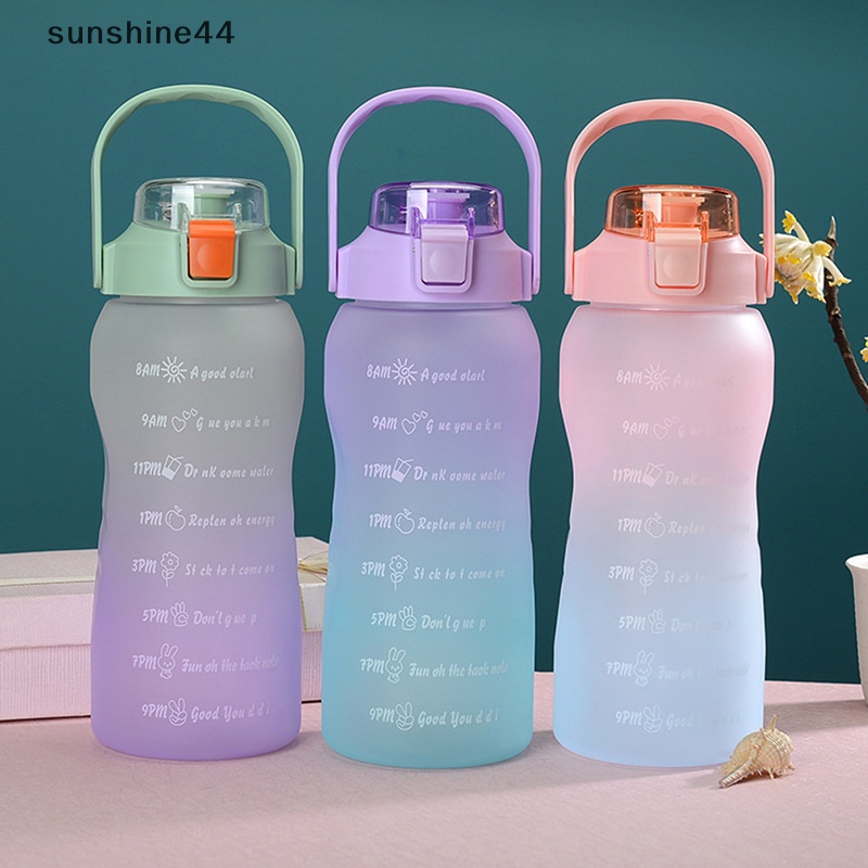 Sunshine Botol Air Minum 750ML Dengan Sedotan Botol Air Minum Motivasi Sport Cewek Anti Bocor Botol Minum Outdoor Travel Fitness Jugs ID