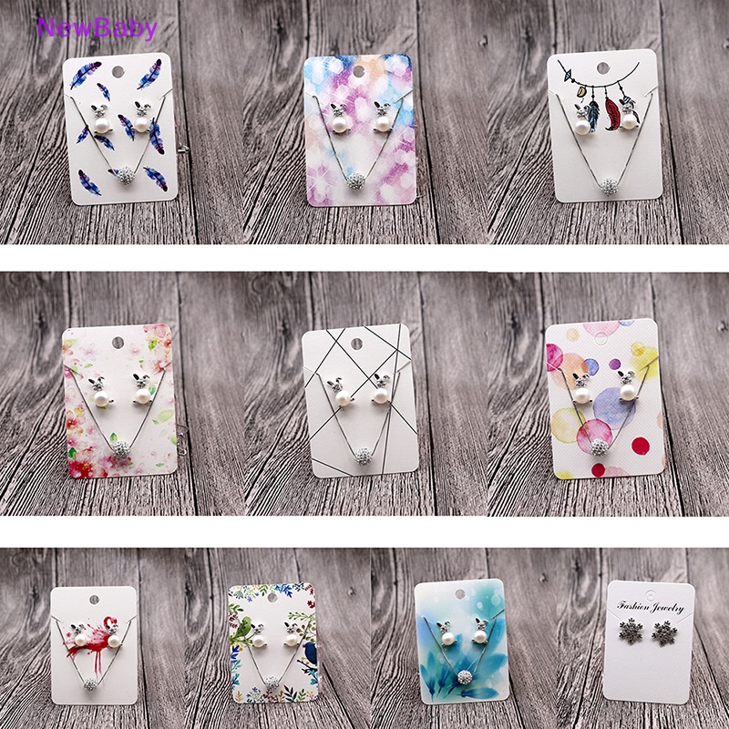 Newbaby 30pcs Tempat Kartu Display Perhiasan Marmer Untuk Anting, Kalung Jual, 5x7cm ID