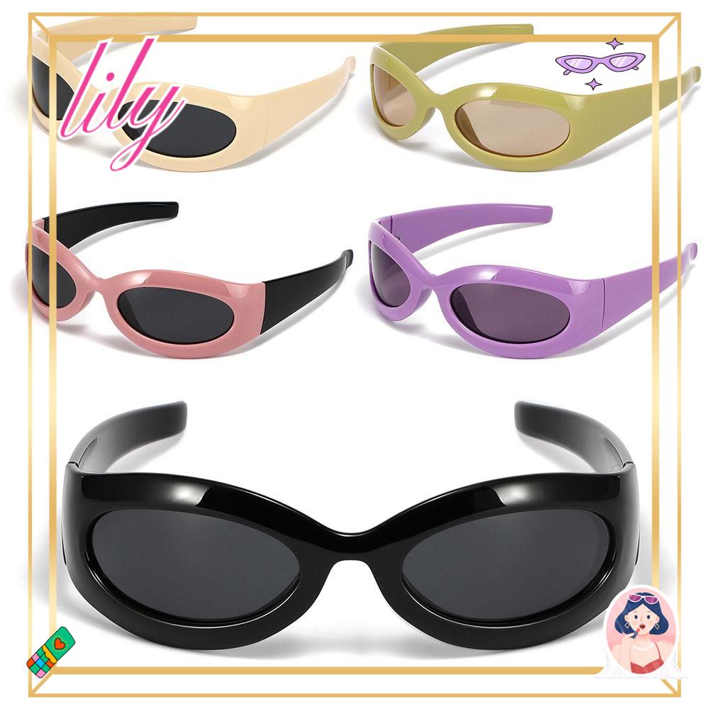 Lily Kacamata Hitam Wanita Retro UV400 Y2K Sunglasses Sports Goggle