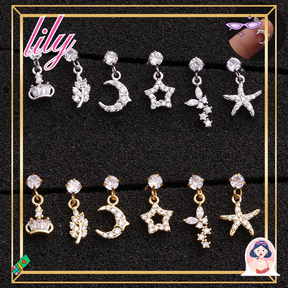 Lily Tragus Cartilage Piercing Steel Aksesoris Perhiasan Seksi Anting Tulang Telinga