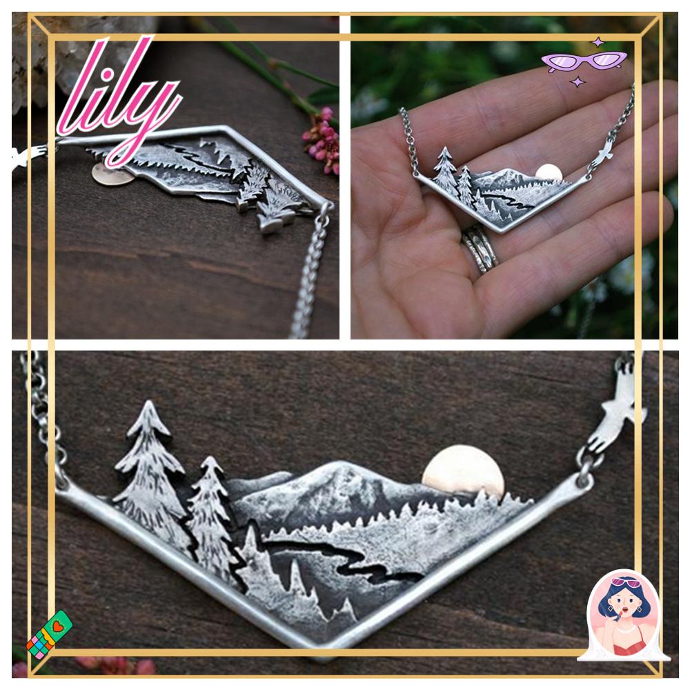 Lily Merantau Sungai Kalung Gunung Fashion Boho Rock Punk Pesona Rantai Vintage Choker