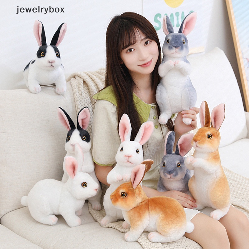 [jewelrybox] Simulasi Kelinci Bulu Mewah Realistis Kawaii Hewan Paskah Bunny Rabbit Mainan Hadiah Butik