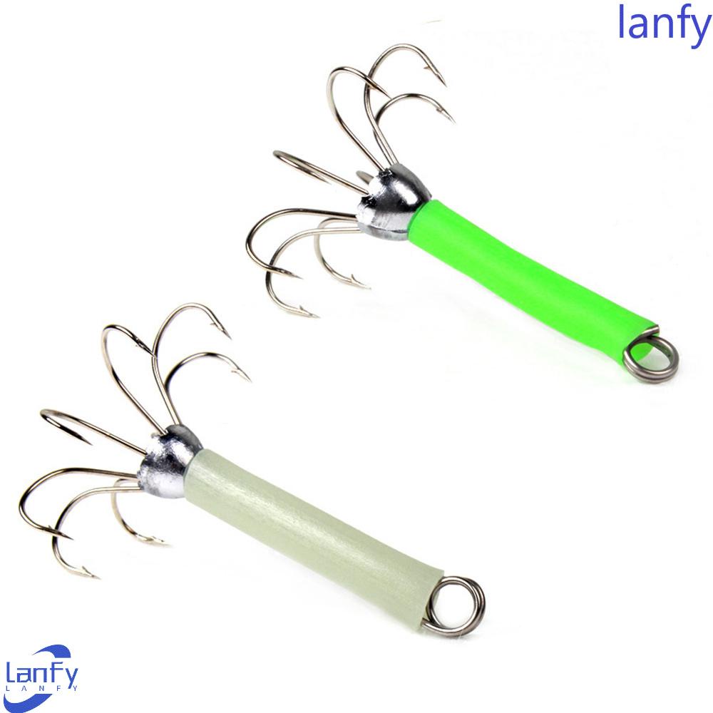 Lanfy Umpan Cumi Gurita Glow in Dark Alat Pancing Kail Pancing Umpan Cumi Luminous