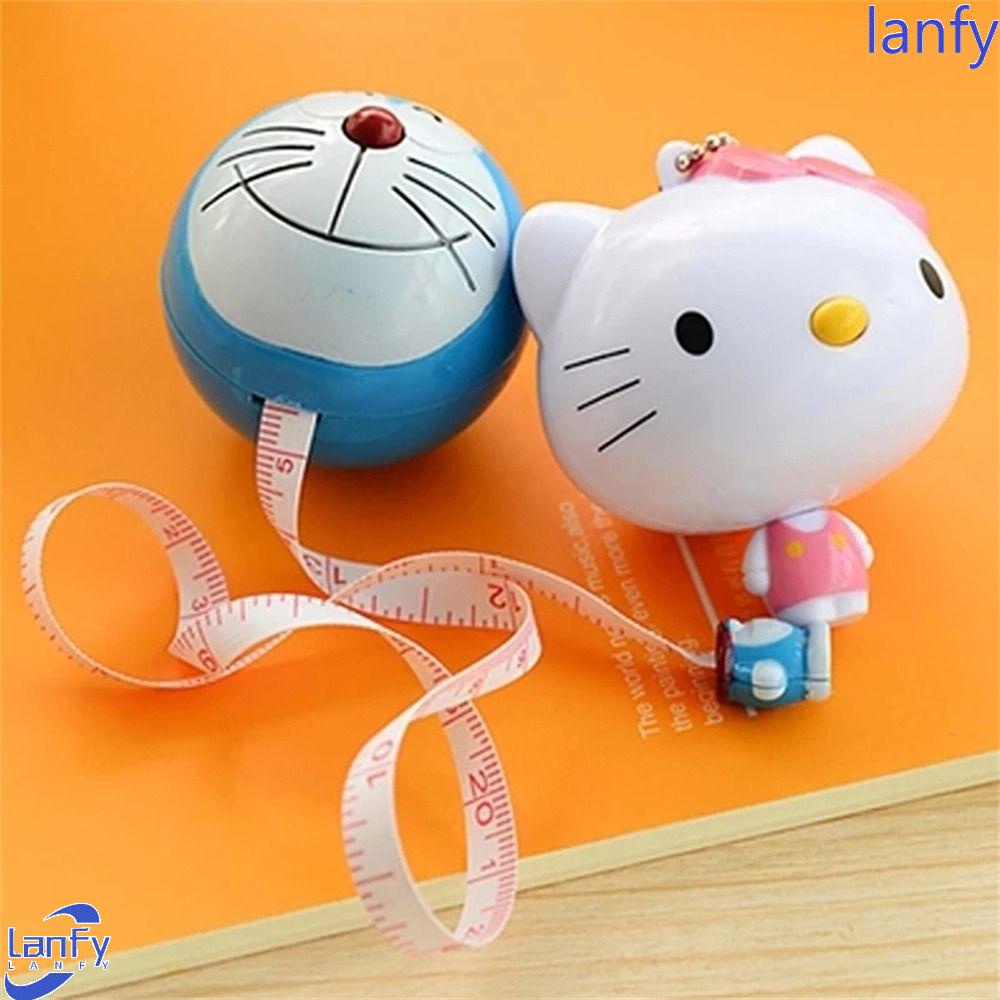 Lanfy Soft Ruler Mini Body Portable Retractable Meter Tape Measure Gantungan Kunci Penggaris Baju