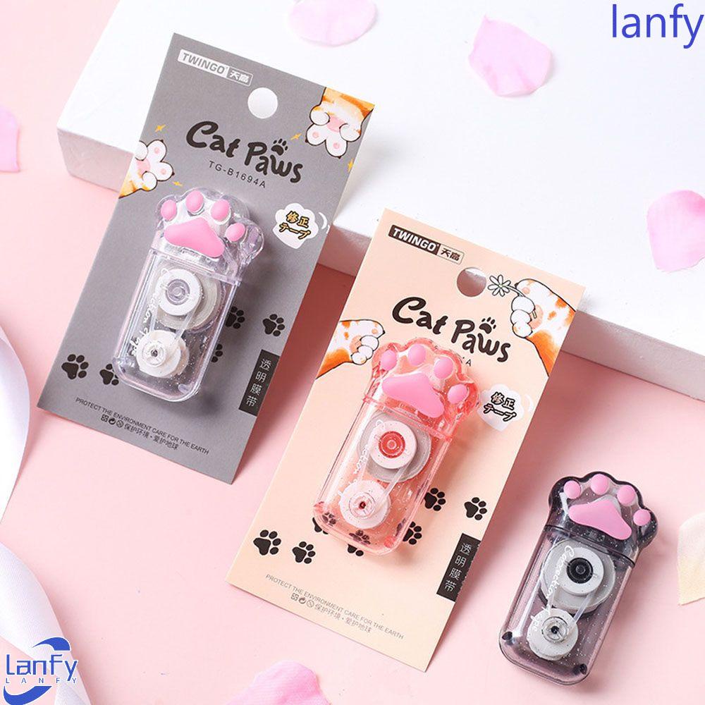 Lanfy Tape Koreksi Alat Portabel Lucu Kreatif Cakar Kucing Perlengkapan Siswa Alat Tulis