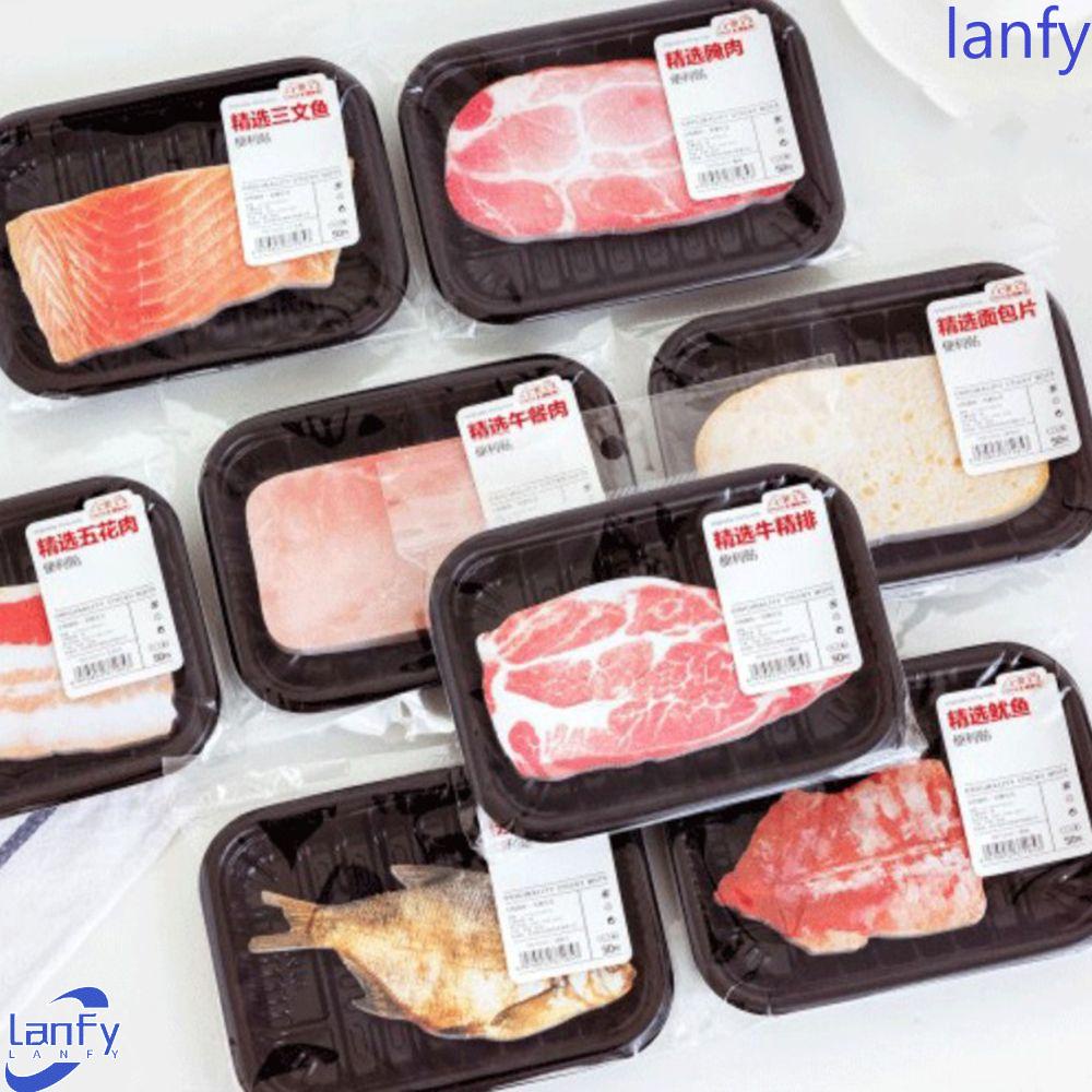 Lanfy Simulasi Ikan Daging Sticky Notes Kreatif Seri Makanan Gaya Jepang Notepad Anak Siswa Hadiah Self-Adhesive Pads