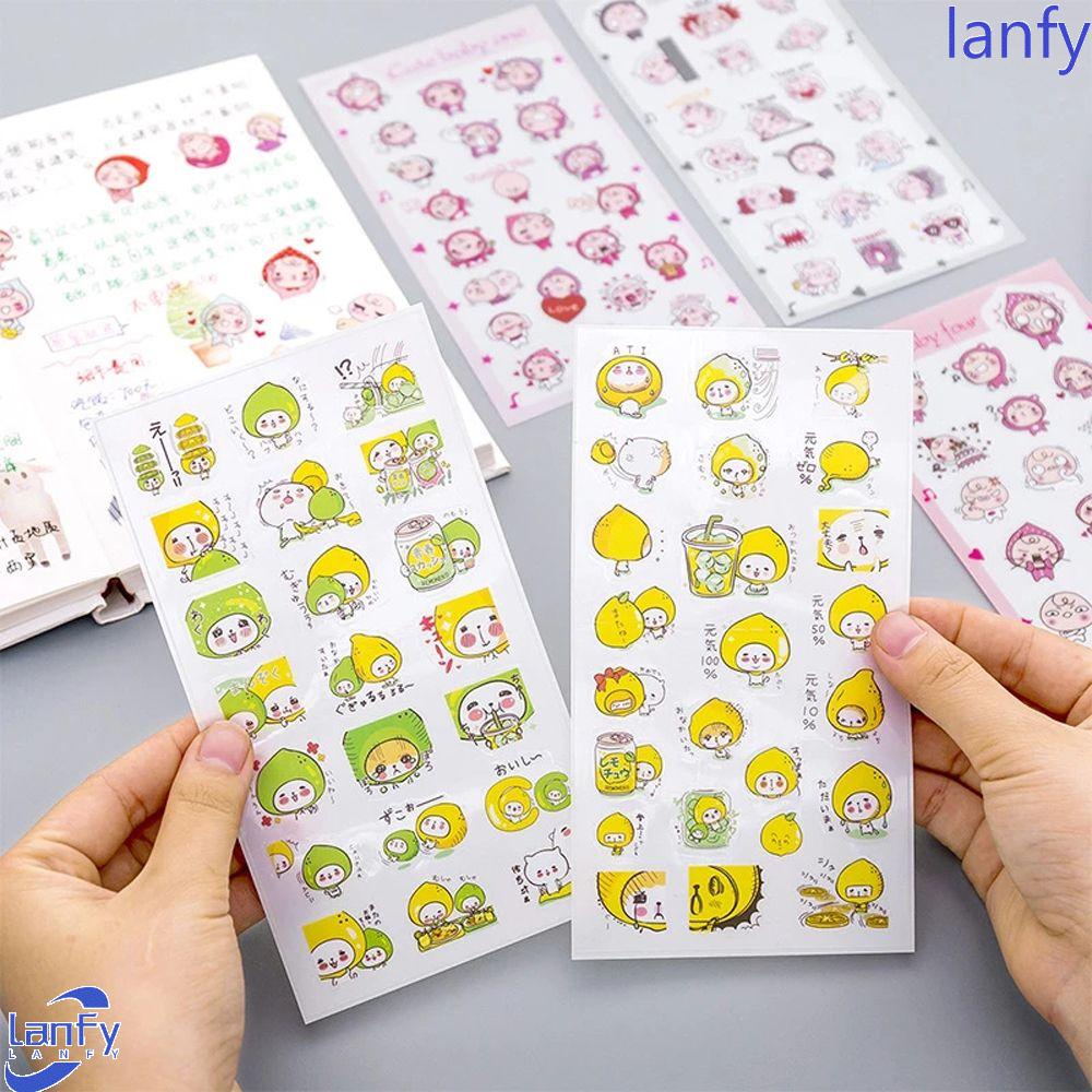 Lanfy Flat Sticker 6lembar/lot Album Animal Kartun DIY Diary Dekorasi Stiker