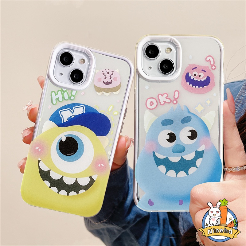 Redmi 12C A1 A1+10C 10A 10 9 9A 9C 9T Note11 11s 10 10s 9 9s Pro Xiaomi 11 Lite Poco X3 Pro NFC 3in1 Casing Kartun Monster Bening Full Lensa Cover Melindungi Shockproof Phone Case