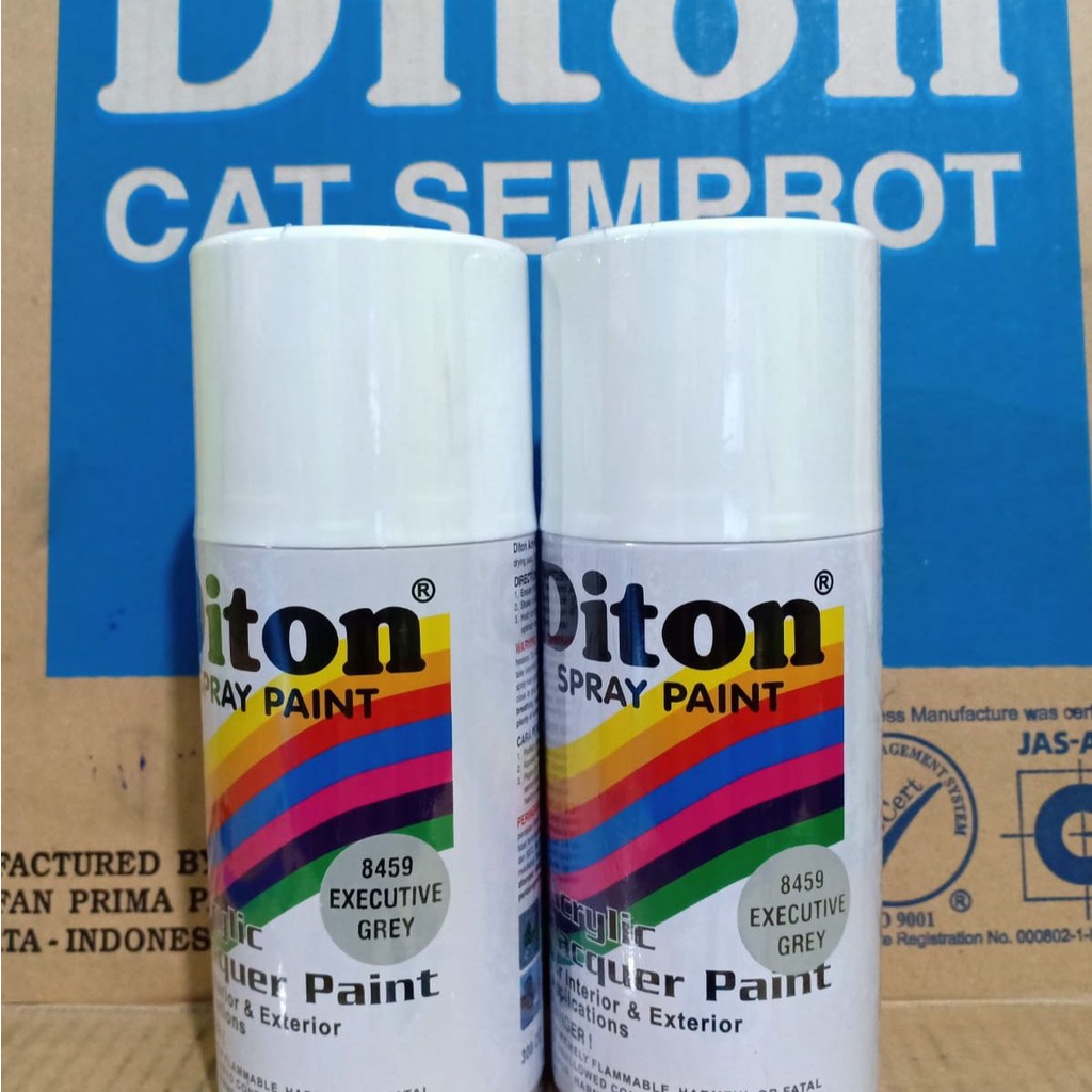 SOLID COLOURS DITON Spray Paint Acrylic Lacquer Paint Pilox Pilok Cat Semprot - 8459 EXECUTIVE GREY / ABU ABU MUDA (300cc / 300ml)