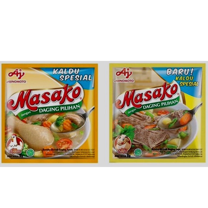 

Masako Kaldu Spesial Masako Ayam Sapi Renceng 12 sachet x 9gr ORIGINAL