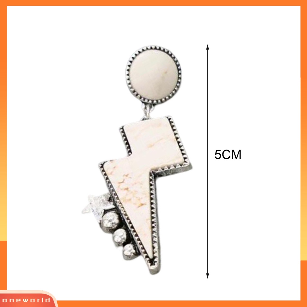 [EONE] 1pasang Anting Pejantan Gaya Etnik Geometris Berlebihan Bohemian Hiasan Telinga Kilau Terang Wanita Berujung Lima Anting Bintang Aksesoris Pakaian