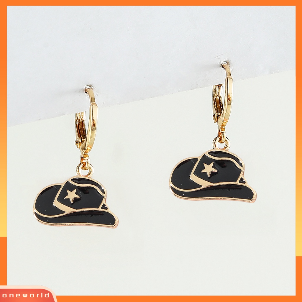 [EONE] 1pasang Anting Menjuntai Kepribadian Tren Baru Keren Modern Lucu Menjatuhkan Minyak Topi Koboi Drop Earrings Fashion Perhiasan