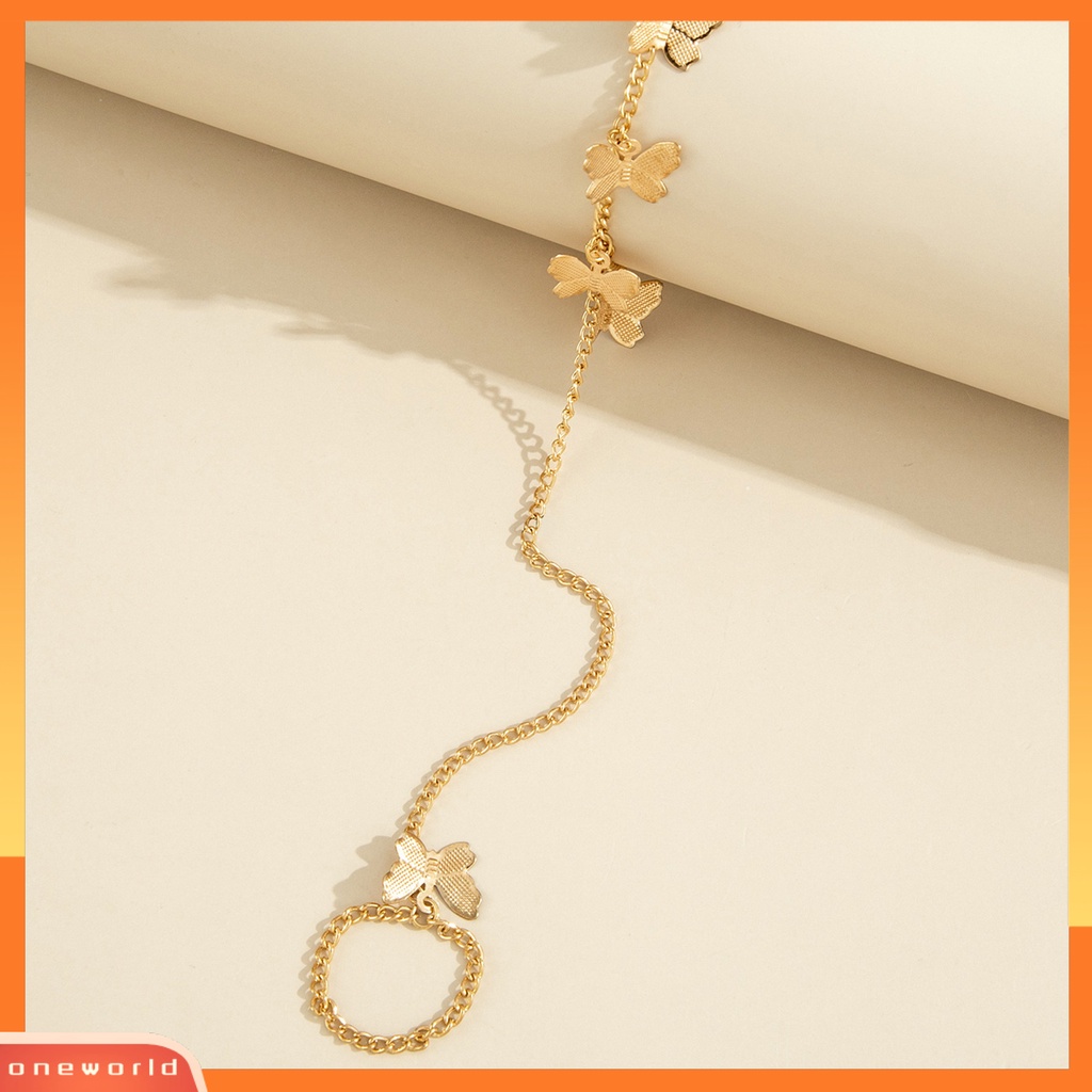 [EONE] Gelang Wanita Bentuk Kupu-Kupu Stainless Individu Warna Solid Women Finger Ring Aksesori Perempuan