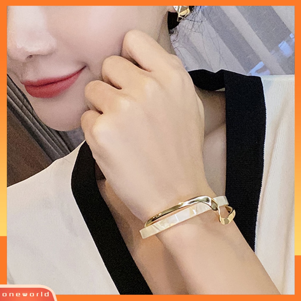 [EONE] Opening Bangle Electroplating Mirror Polishing Shiny Adjustable Opening Double Layer Papan Putih Sederhana Tekuk Gelang Pakaian Sehari-Hari