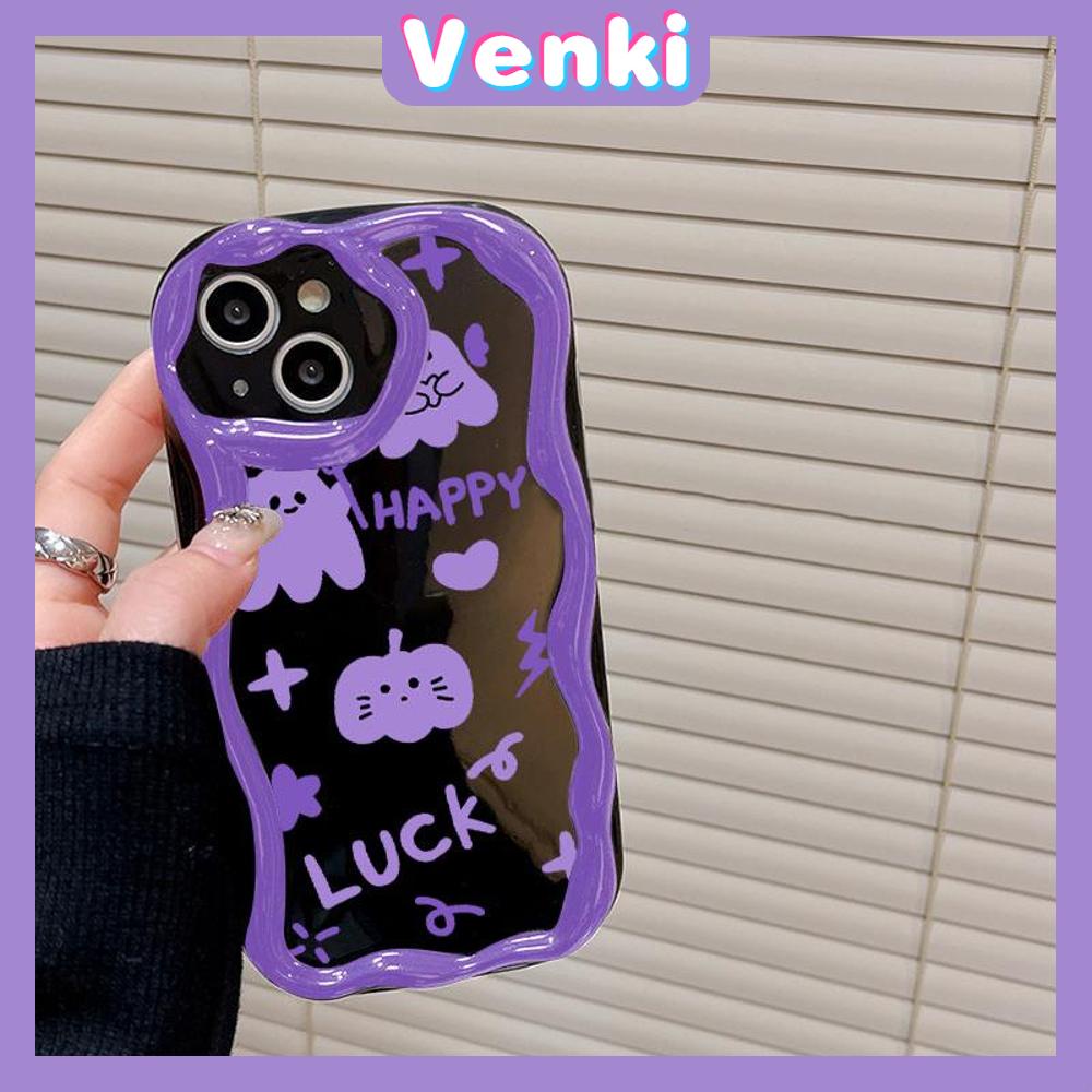 VENKI - For iPhone 11 iPhone Case 3D Curved Edge Shiny Finish Black TPU Airbag Shockproof Camera Case Purple Little Devil Compatible with iPhone 14 13 Pro max 12 Pro Max xr xs max