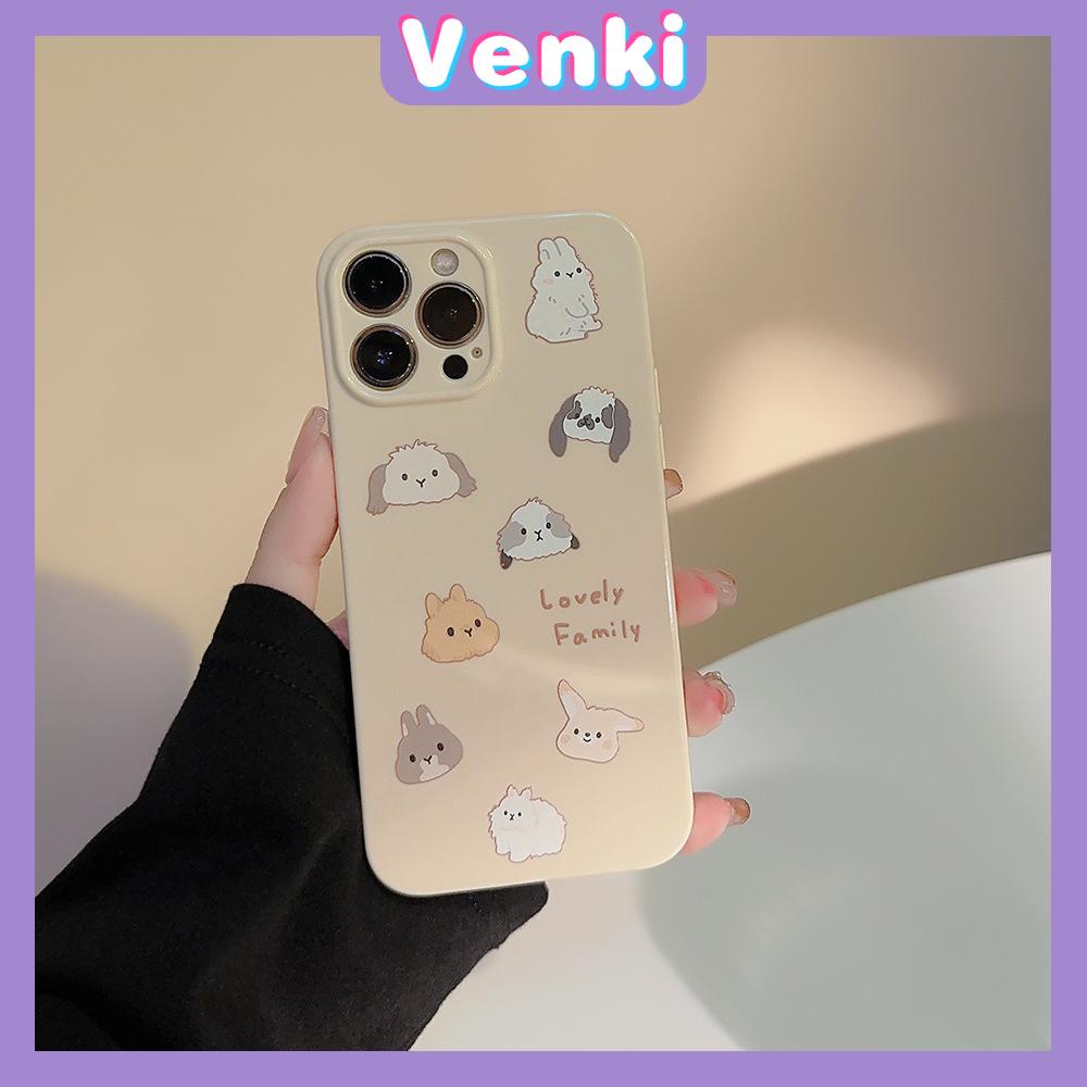 VENKI - For iPhone 11 iPhone Case Cream Glossy Soft Case TPU Shockproof Camera Cover Protection Cute Animals Compatible with iPhone 14 13 Pro max 12 Pro Max xr xs max 7Plus 8Plus