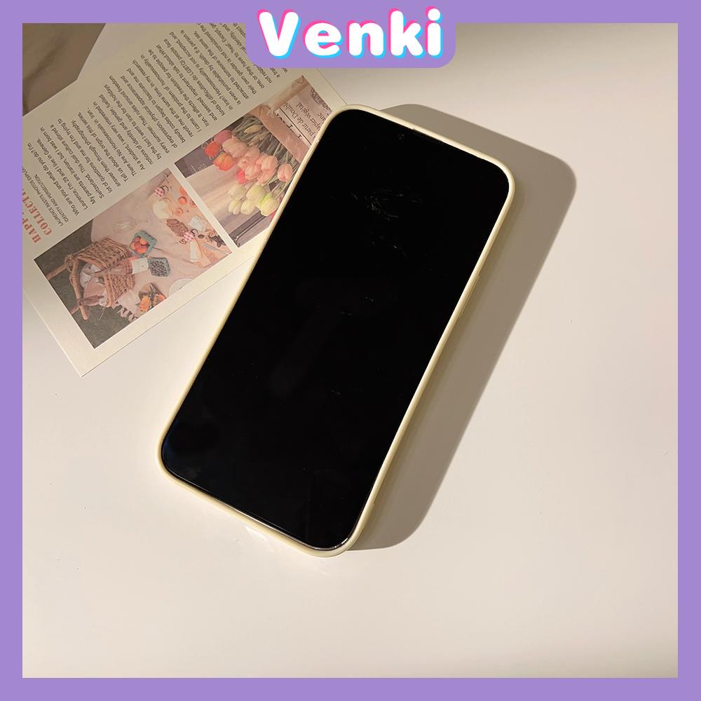 VENKI - For iPhone 11 iPhone Case Yellow Glossy Film TPU Soft Case Shockproof Phase Cover Protection Small Floral Compatible with iPhone 14 13 Pro max 12 Pro Max xr xs max 7 8Plus