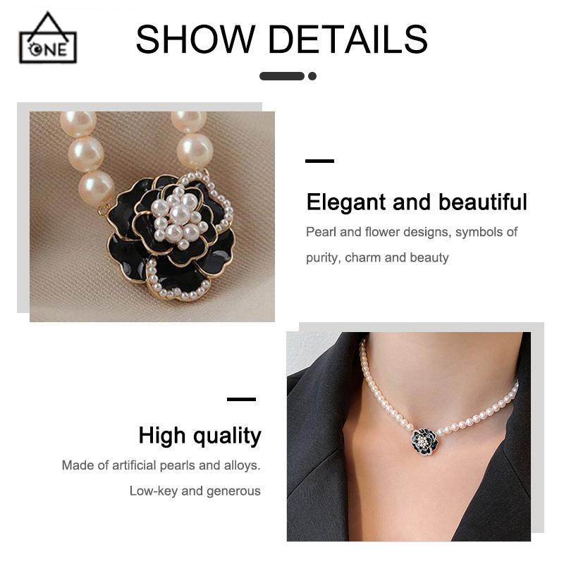 COD❤️Kalung Bunga Wanita Korea Liontin Camellia Untuk Gaya Fashion Accessories