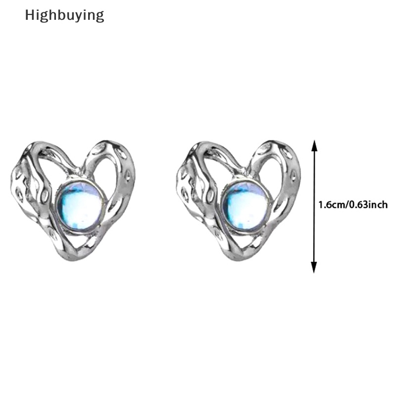 Hbid Cinta Hati Mengkilap Baru Penuh Anting Untuk Wanita Fashion Logam Sederhana Bentuk Hati Anting Perhiasan Glory