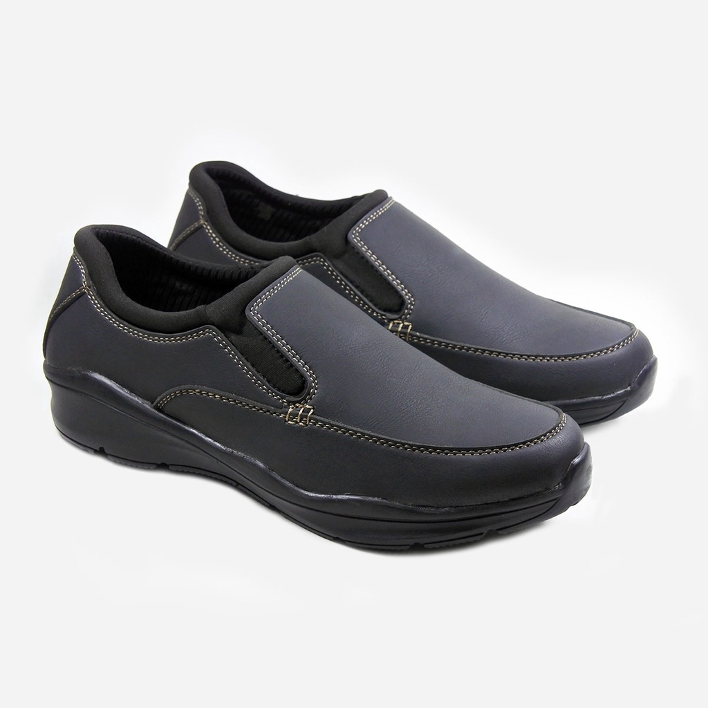 Mascotte CHAIKA | Sepatu Slip On Pria 992.221 [ Hitam dan Mocca ]RAMAYANA JAKTIM