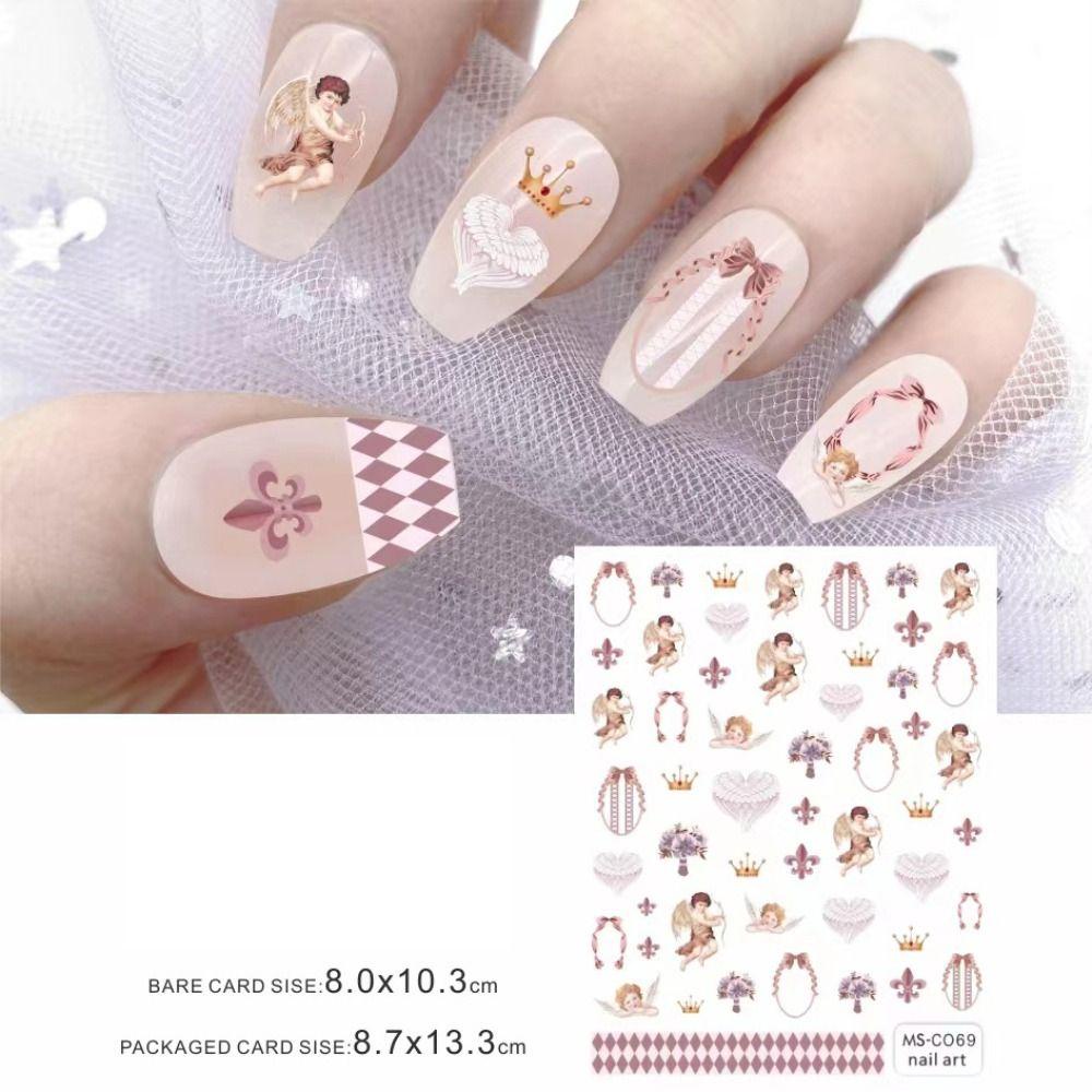 AUGUSTINA Agustina Stiker Kuku Rococo Angel Rococo Bear Kuromi Kitty Cat Melody Nail Art Dekorasi