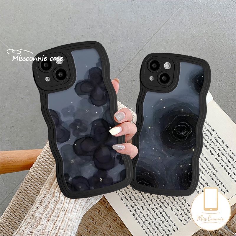 Casing Motif Bunga Tepi Bergelombang Untuk Redmi Note11 9s 8 11 10s 9 11s 10 Pro POCO M3 X3 NFC Pro Redmi 9 10C 9C 12C 9A A1 10A 9T 10 A1+Mi 11T Pro Art Vintage Retro Bunga Mawar Sarung Soft Cover Tpu