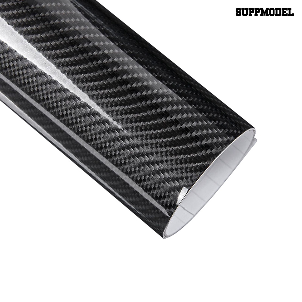 [SM Auto] 5D Ultra Shiny Glossy Hitam Serat Karbon PVC Tahan Air Bungkus Mobil Sticker Decal