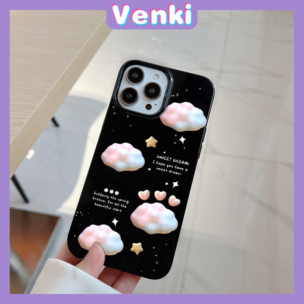 VENKI - For iPhone 11 iPhone Case Black Glossy TPU Soft Case Shockproof Protection Camera Cloud Love Compatible with iPhone 14 13 Pro max 12 Pro Max xr xs max 7Plus 8Plus